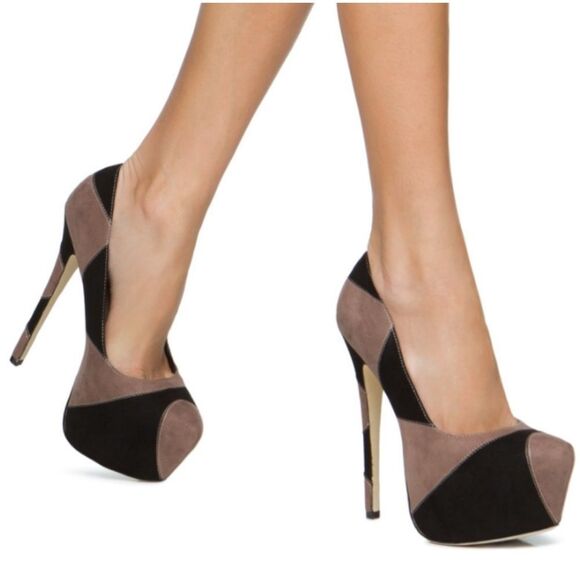 Shoedazzle Black and brown high heels. Size 7.5 - Picture 1 of 9